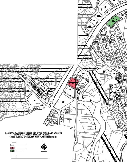 Hacıkara Mahallesi 155009 ada 1 ve 3 parseller arası ve Ayvaşık Mahallesi 2124 ada 1 parsellere ait 1/1000 ölçekli uygulama imar planı değişikliği askı ilanı hk.